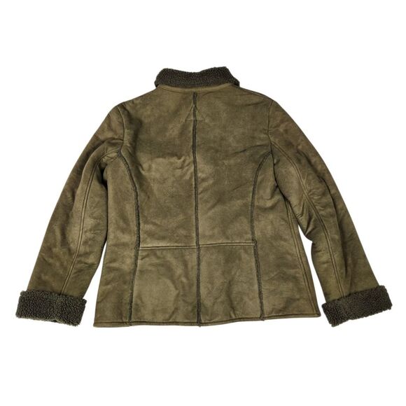 Fjall Sherpa Jacket, Small. Brown Pockets. Faux Suede, Shearling. Thick and warm - Picture 10 of 16